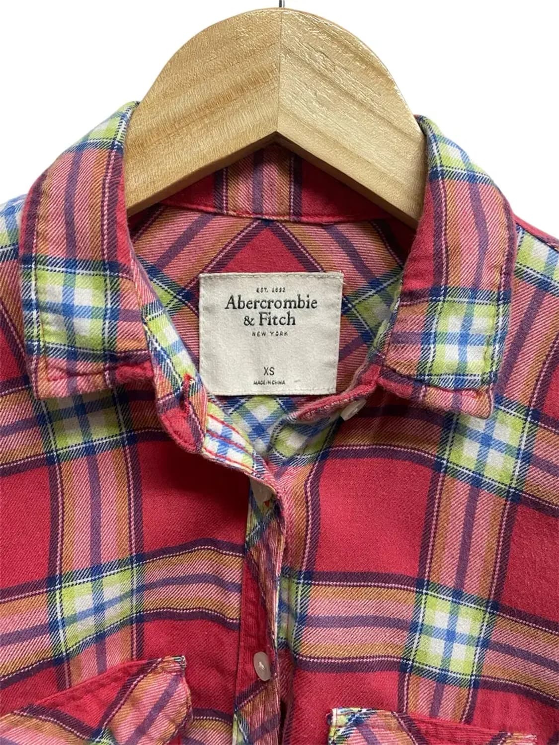 아베크롬비 체크 긴팔셔츠 XS 상품이미지5