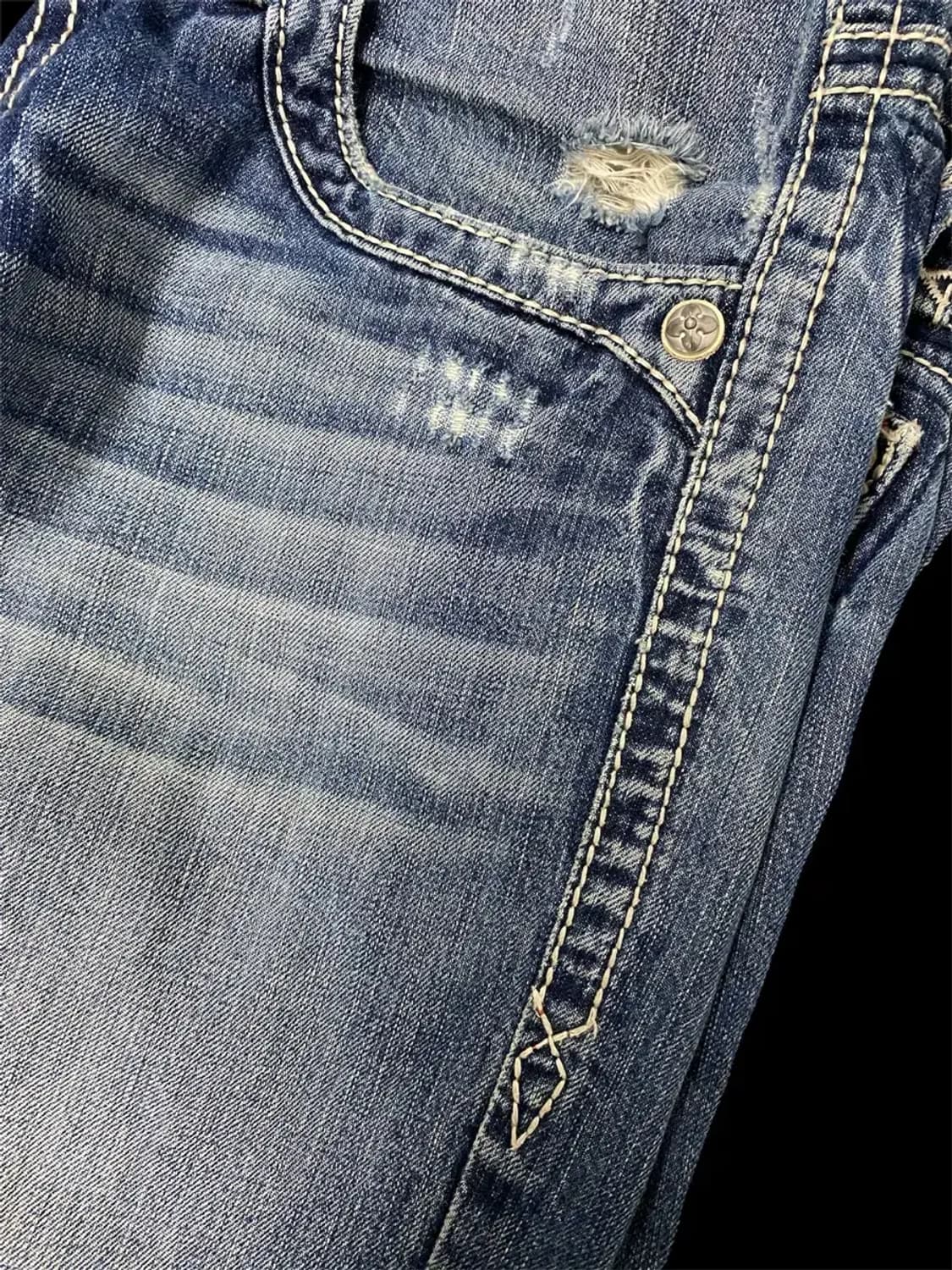 락리바이벌(Rock Revival) 중청 데님 워싱 청바지-33인치 상품이미지4