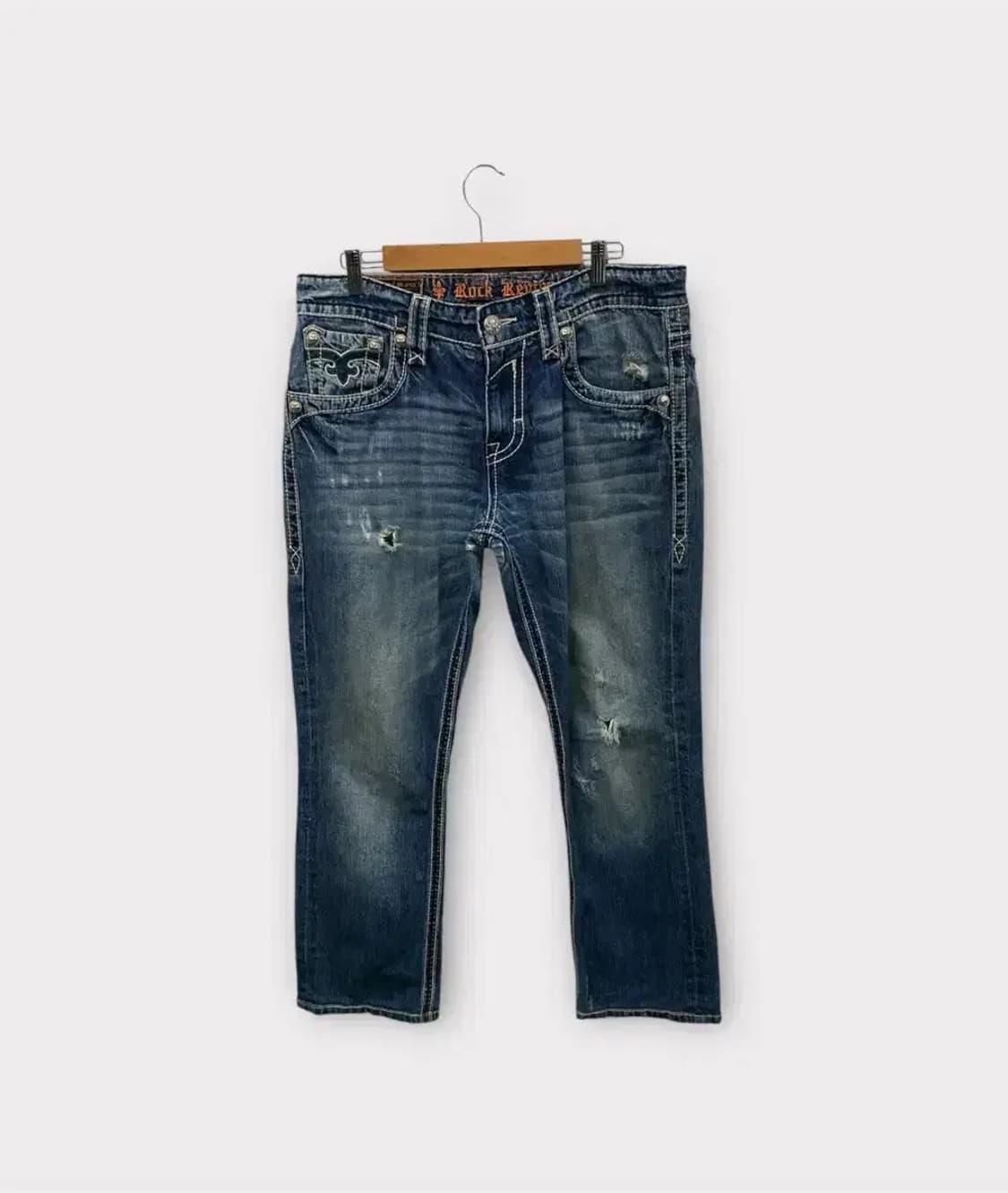 락리바이벌(Rock Revival) 중청 데님 워싱 청바지-33인치 상품이미지6
