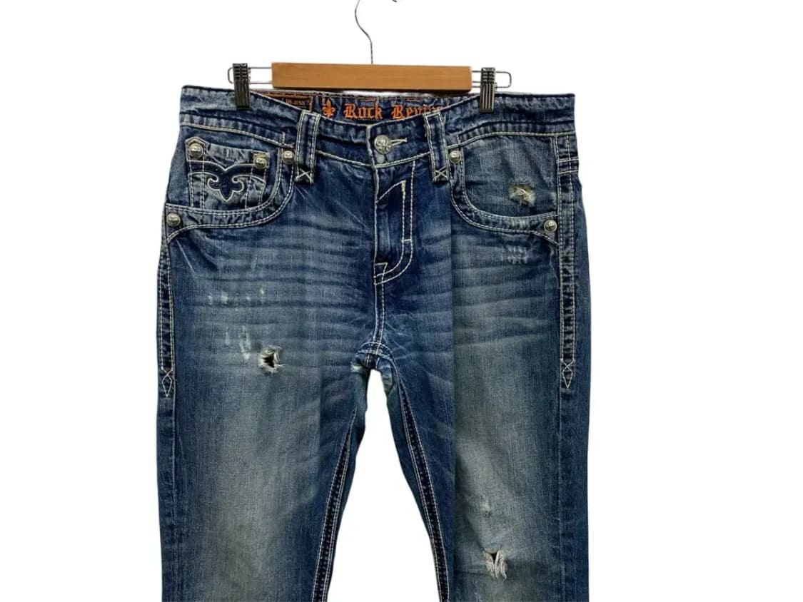 락리바이벌(Rock Revival) 중청 데님 워싱 청바지-33인치 상품이미지7