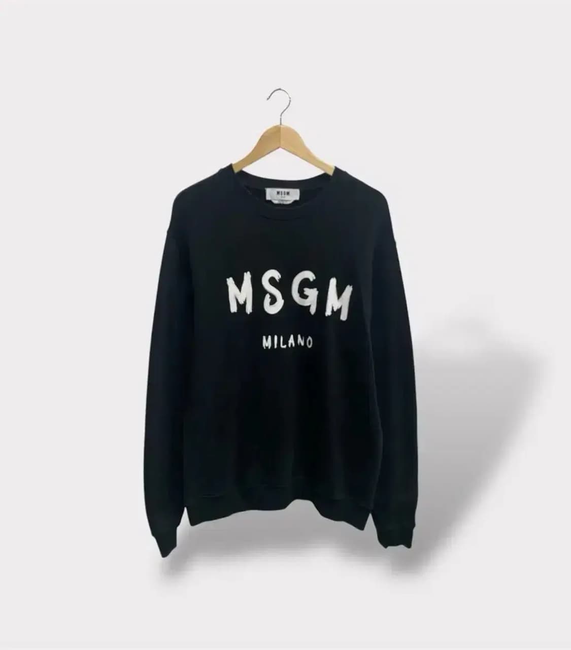 MSGM 브러쉬드 로고 블랙 코튼 스웨트 XL 상품이미지1