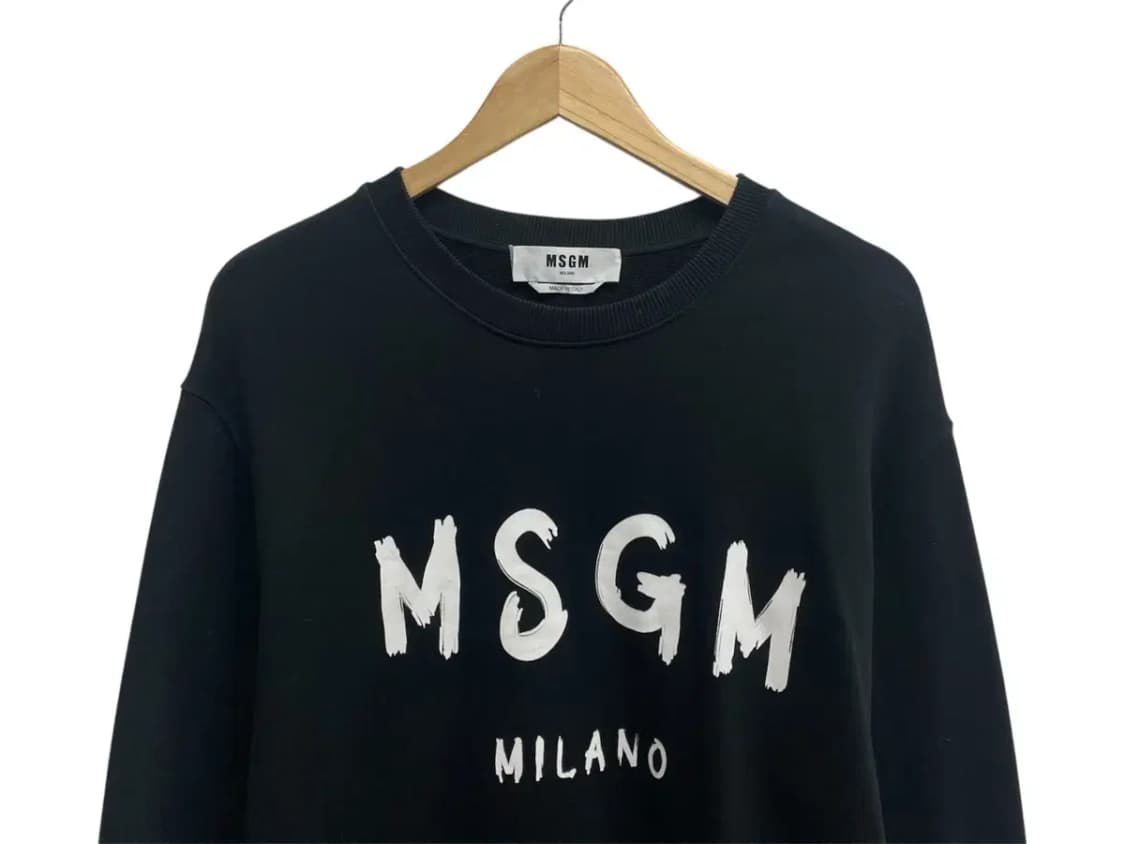 MSGM 브러쉬드 로고 블랙 코튼 스웨트 XL 상품이미지2