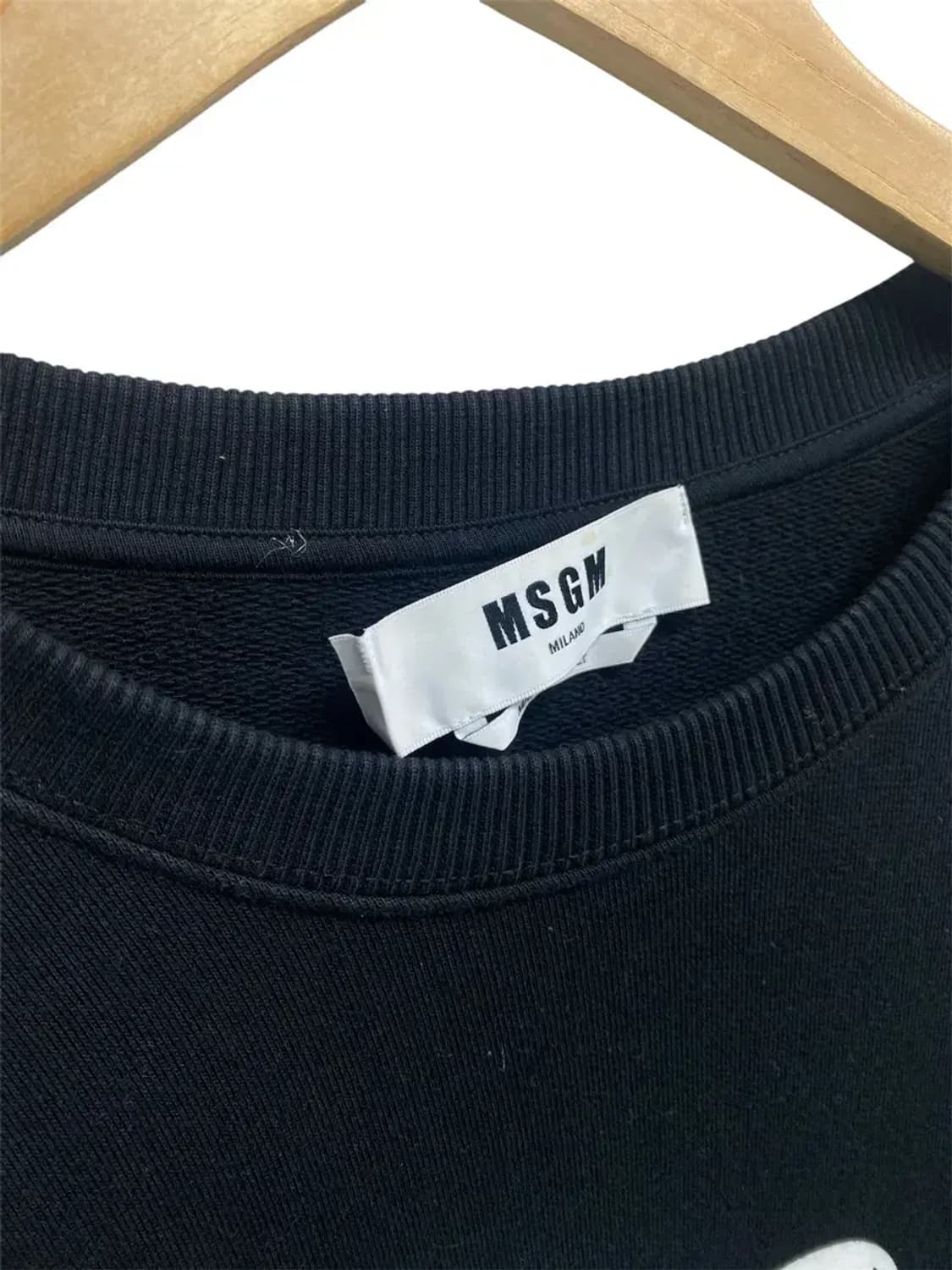 MSGM 브러쉬드 로고 블랙 코튼 스웨트 XL 상품이미지5