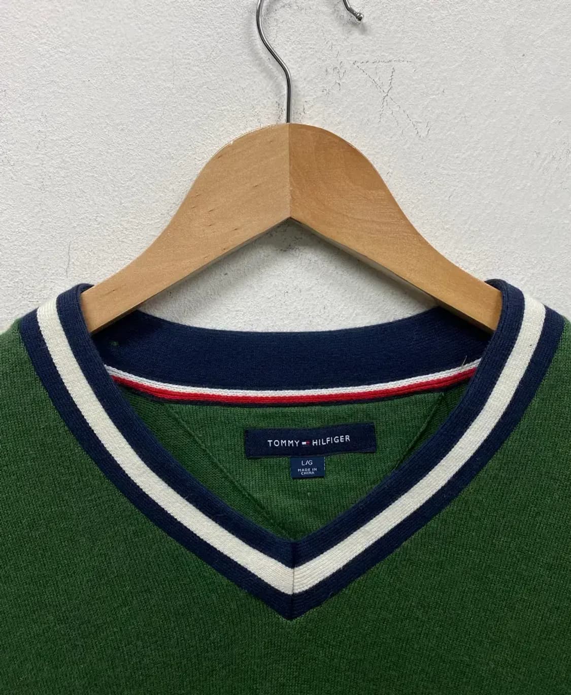타미힐피거 그린 브이넥 스웨터 L 상품이미지4