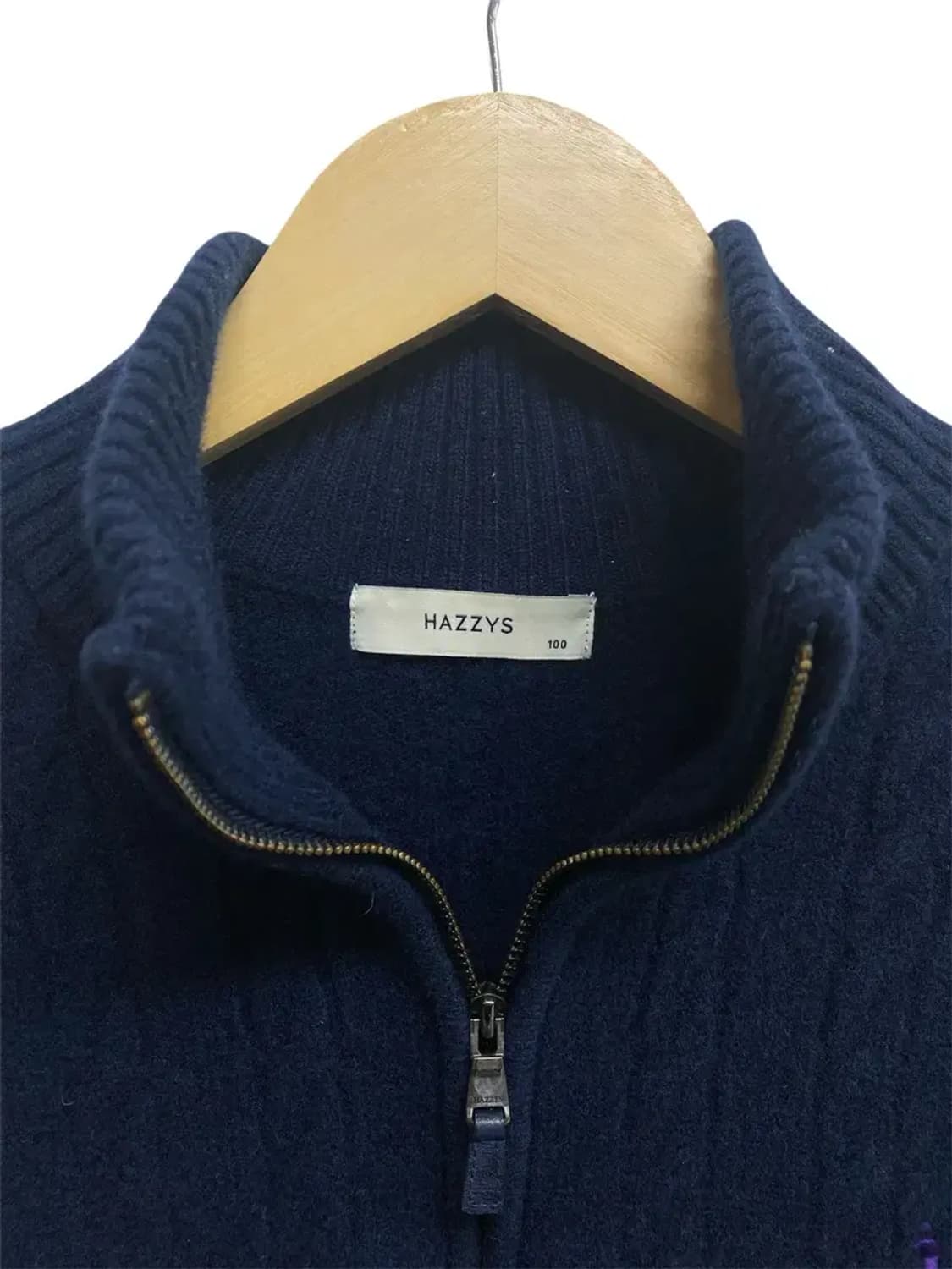 헤지스 네이비 울니트 반집업 S 상품이미지4