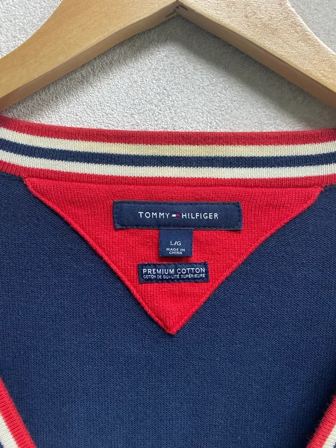 타미힐피거 넥포인트 브이넥 가디건 L 상품이미지4