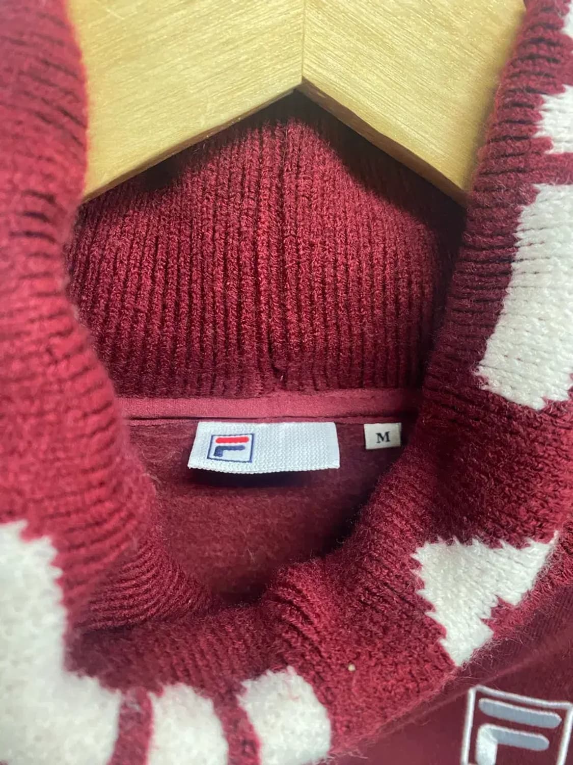 휠라 FILA 로고 포인트 기모 목폴라 니트 M 상품이미지4