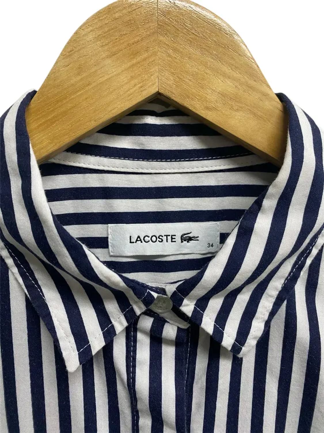 라코스테 여성용 스트라이프 셔츠 원피스 90. 상품이미지4