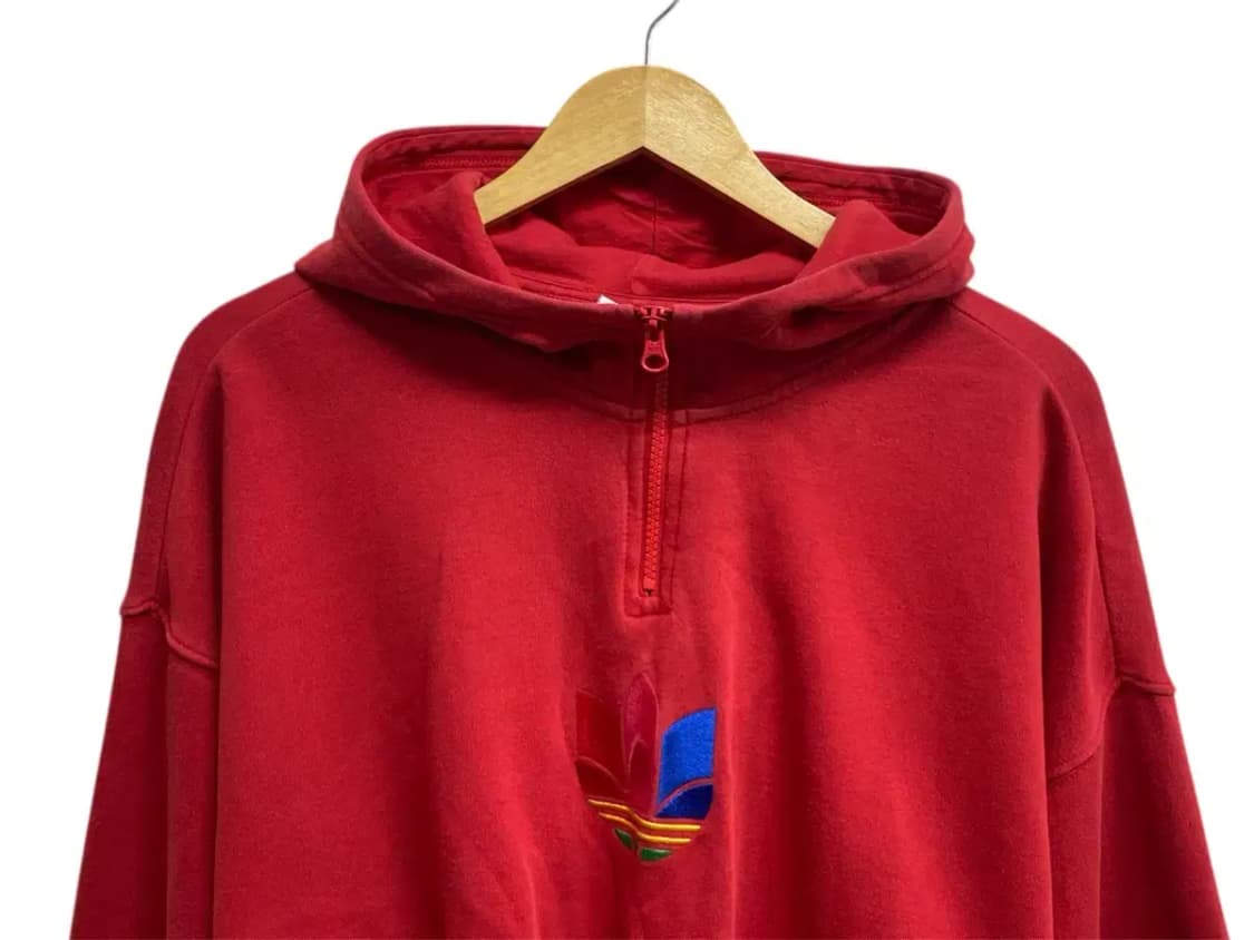 아디다스 불꽃 크롭 반집업 후드티 M 상품이미지2