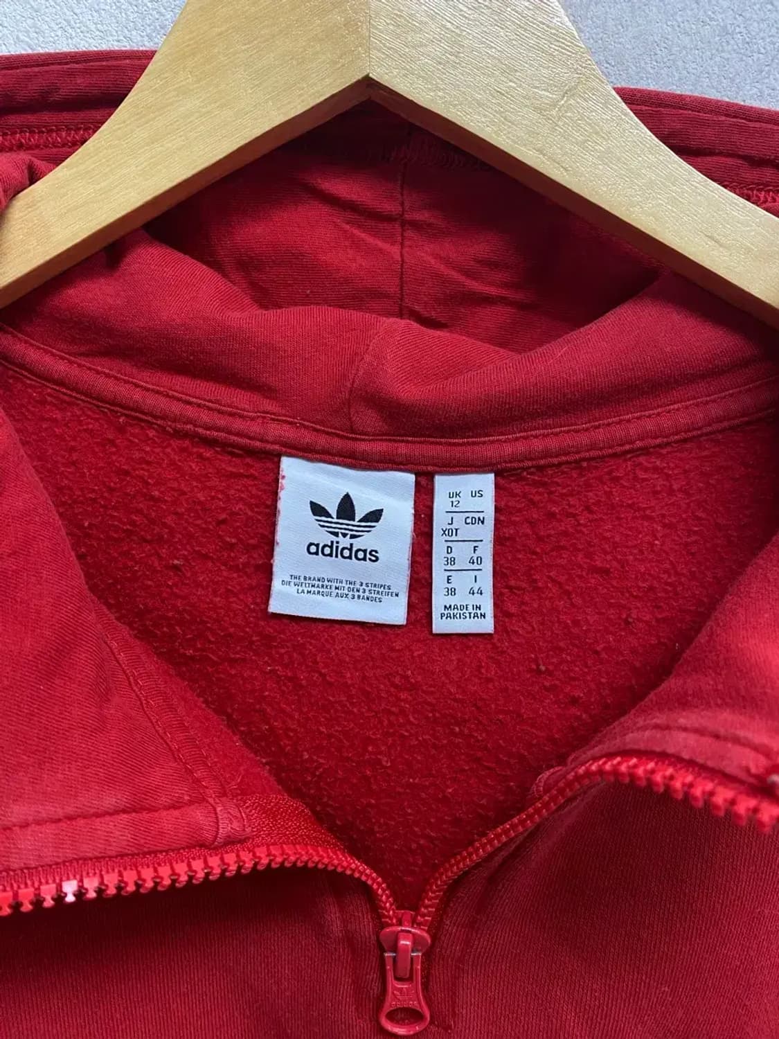 아디다스 불꽃 크롭 반집업 후드티 M 상품이미지4