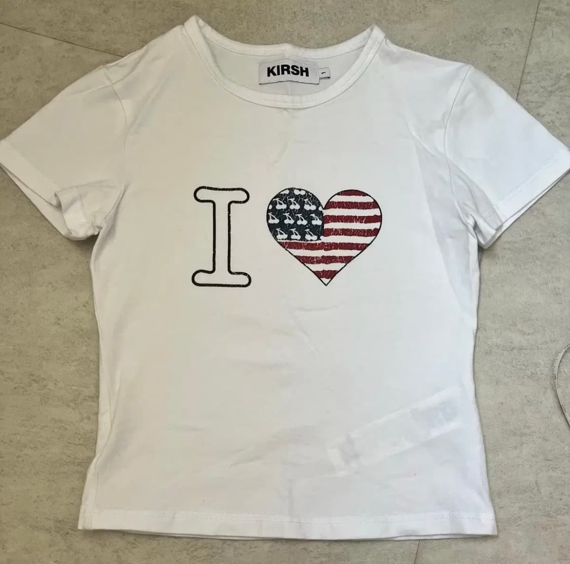 키르시 아이러브 키르시 크롭 티셔츠 [화이트] 상품이미지1