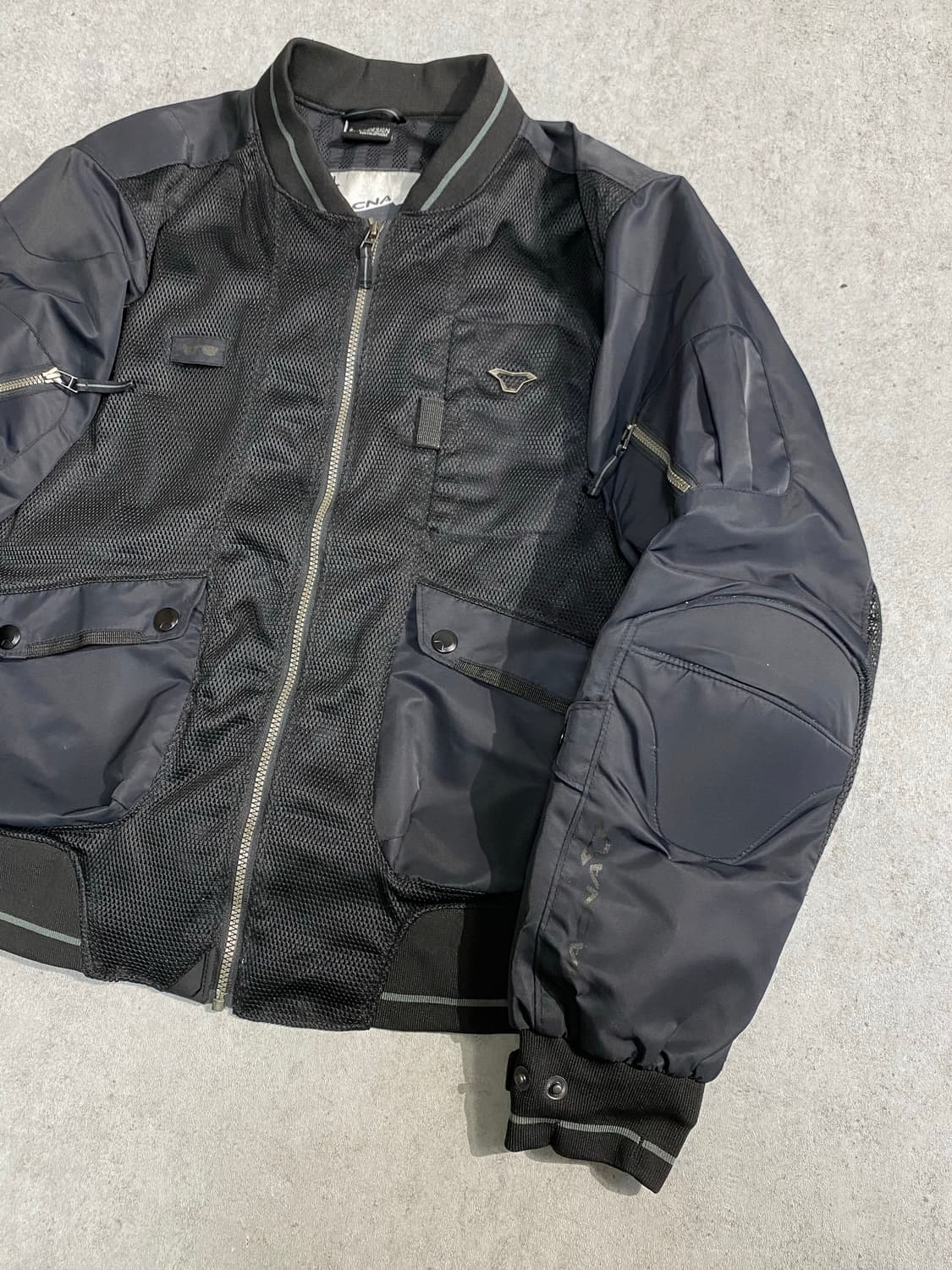 [3XL] MACNA 블랙 매쉬 바이커 자켓 상품이미지4