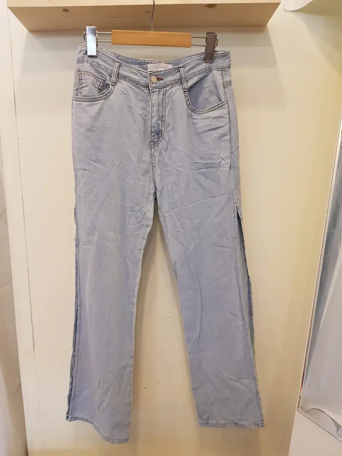 옆트임 연청바지 상품이미지1