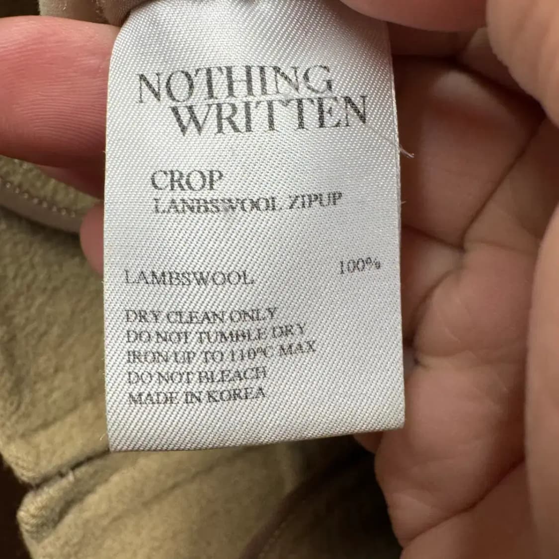 낫띵리튼 램스울 크롭 집업 상품이미지3