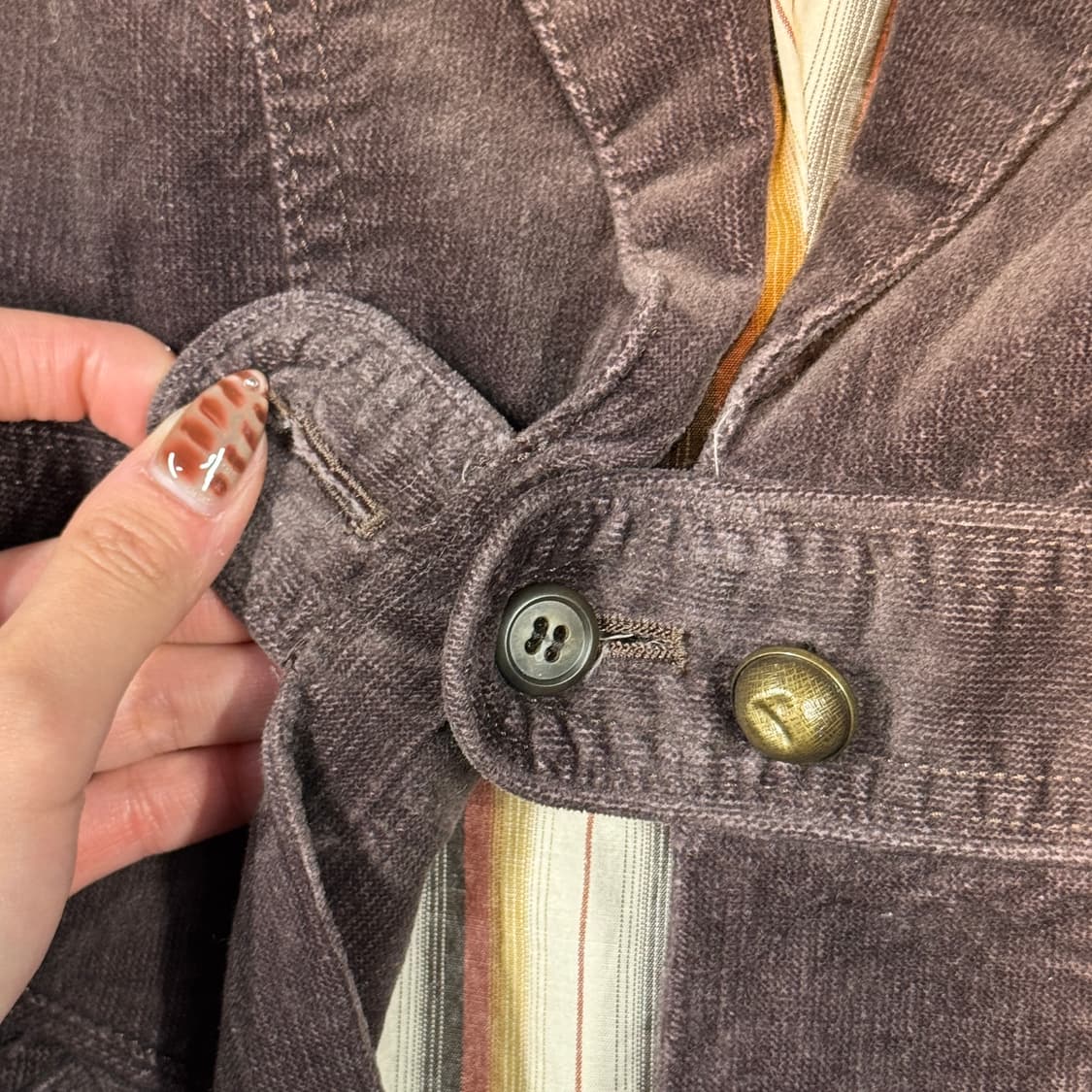 S) 츠모리 치사토 앤틱 코듀로이 테일러드 자켓 상품이미지4