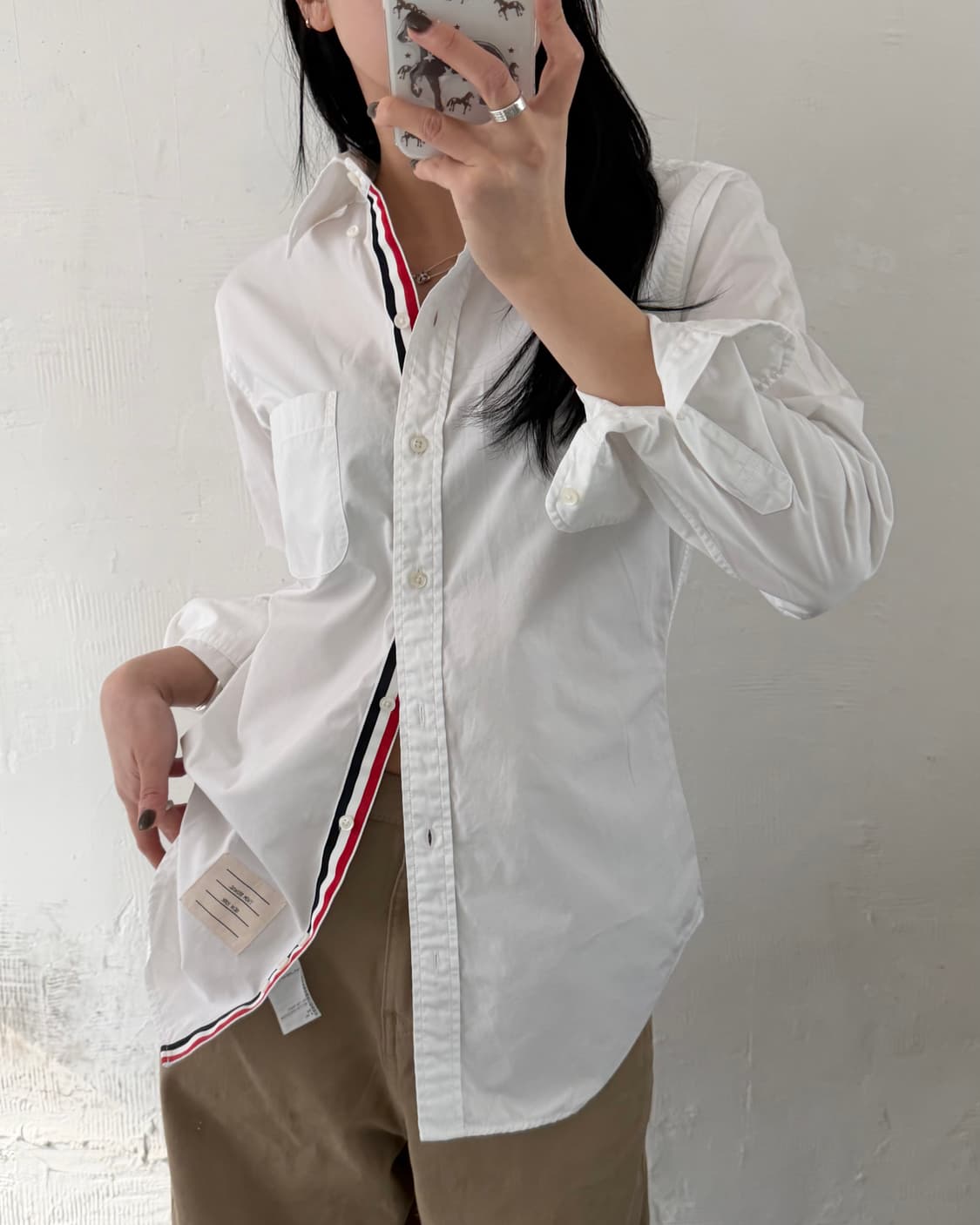 Thom Browne 톰브라운 화이트 포플린 셔츠 상품이미지3