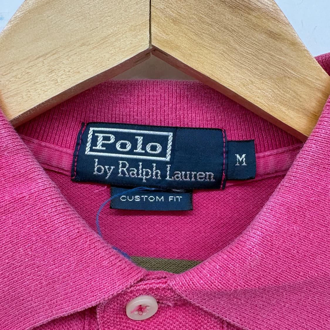 폴로 랄프로렌 핑크 스트라이프 카라티 여성M 상품이미지3