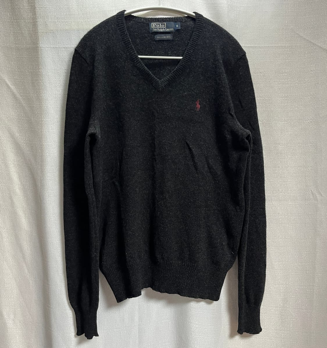 폴로 랄프로렌 램스울 브이넥 니트 블랙 S 상품이미지1