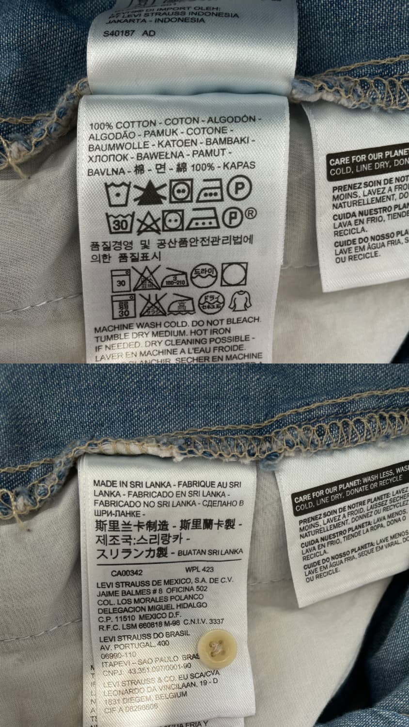 리바이스 데님 셔츠 원피스 롱 청남방 상품이미지9