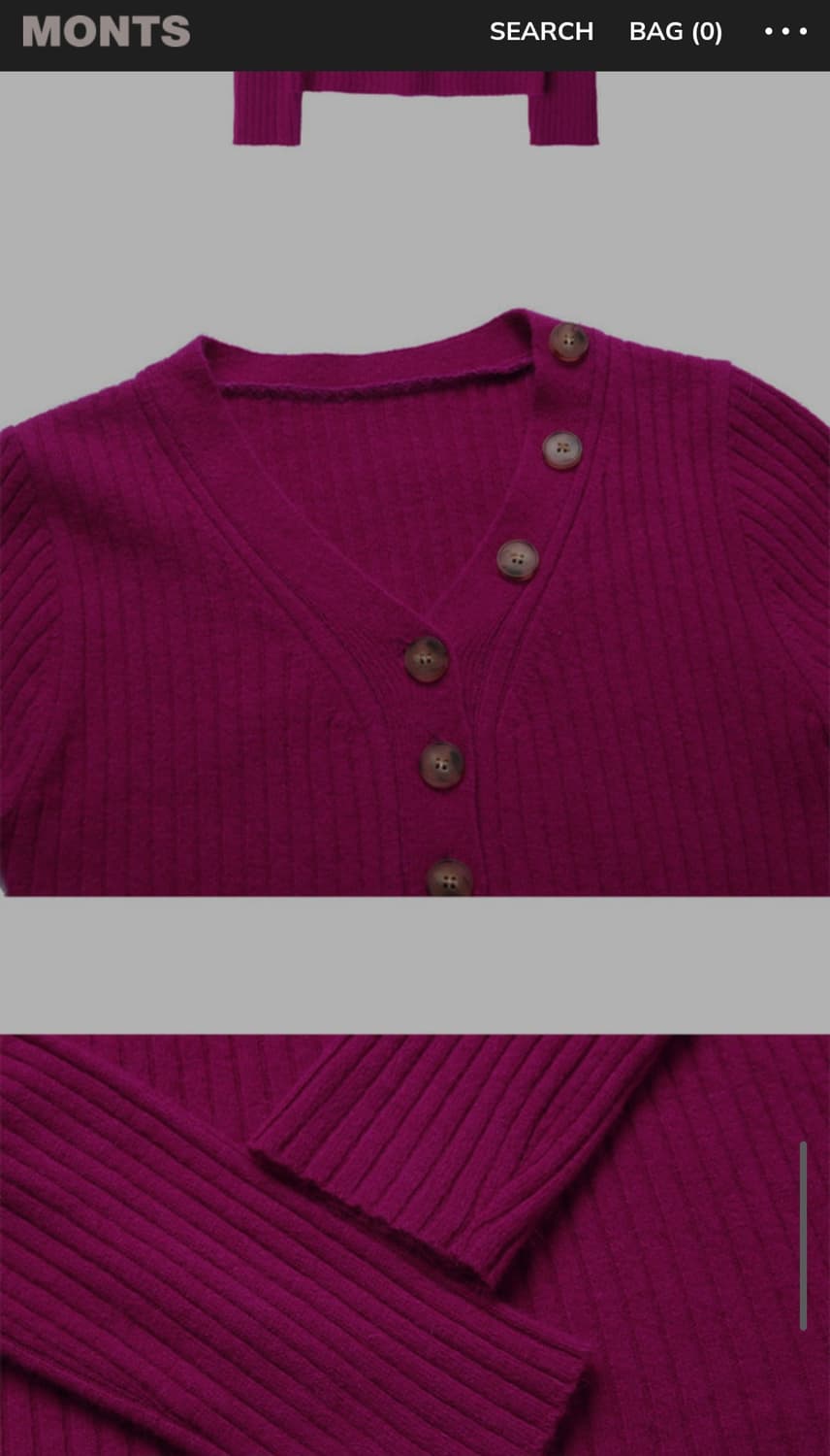 [MONTS] 몬츠783 버튼 브이넥 앙고라 니트 (퍼플) 상품이미지8