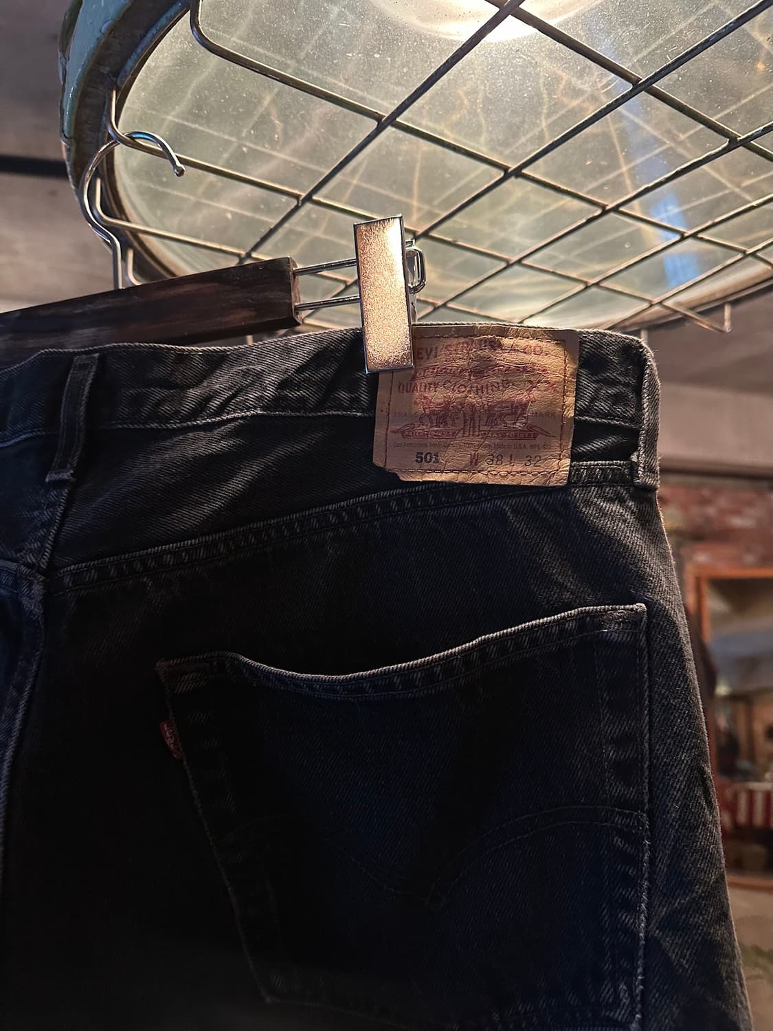 90s USA 빈티지 리바이스 501 0660 블랙진 흑청 데님 팬츠 상품이미지6