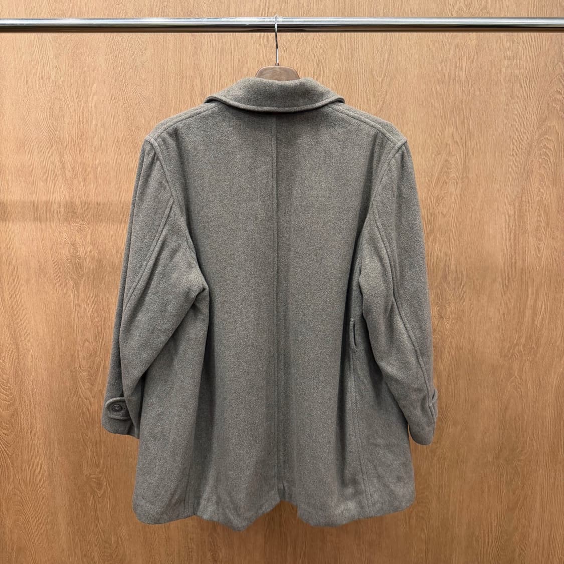 45RPM 울 블렌드 피코트 누빔 안감 웰트 포켓 버튼 디테일 브라운 상품이미지3