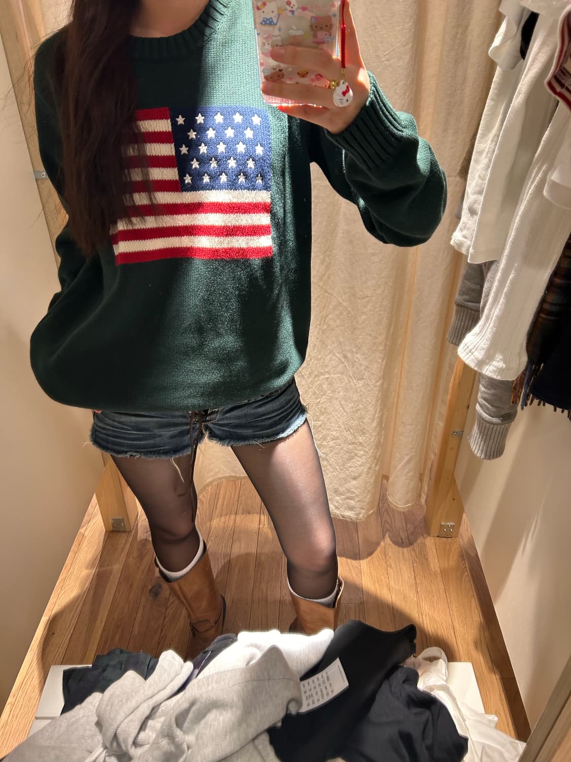 브랜디멜빌 성조기 니트 다나 플레이드 버클 스커트 둘다 새상품 상품이미지2