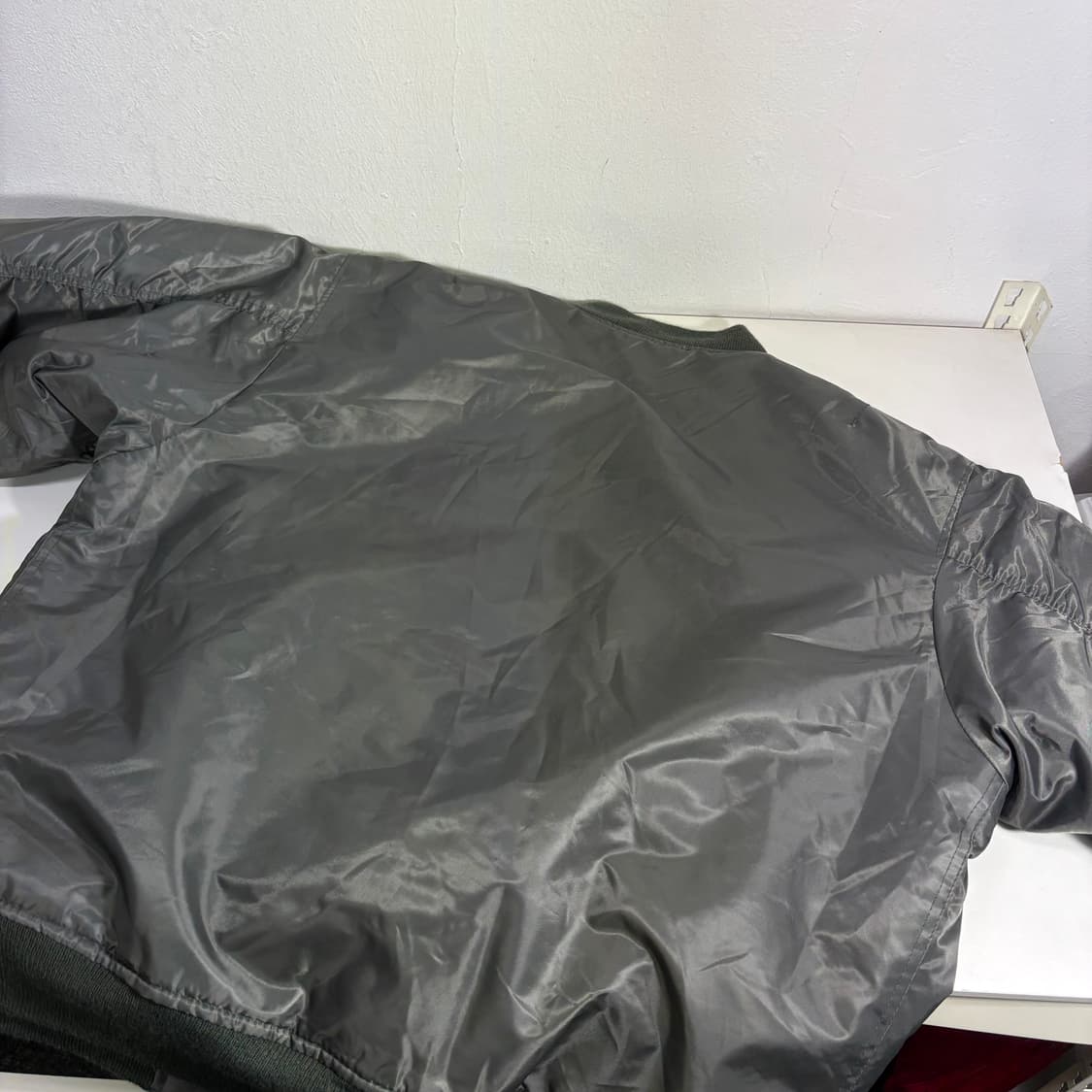 XXL 로스코 카키그레이 오버핏 누빔 항공점퍼 상품이미지3