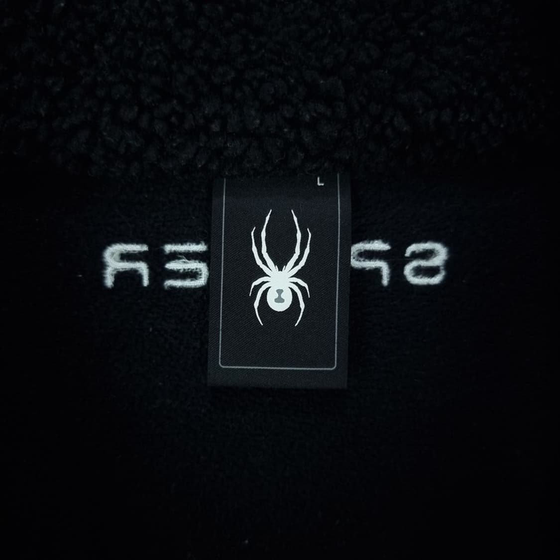 [스파이더]그래픽 패치 오버핏 쉐르파 후리스 집업 자켓 블랙 M18115 상품이미지8