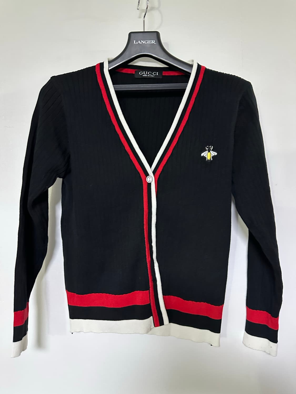 구찌 블랙 니트 가디건 벌 자수 상품이미지1