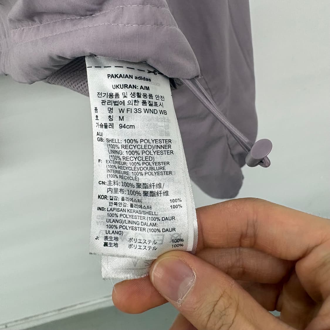 아디다스 크롭 후드 바람막이 여M 상품이미지9