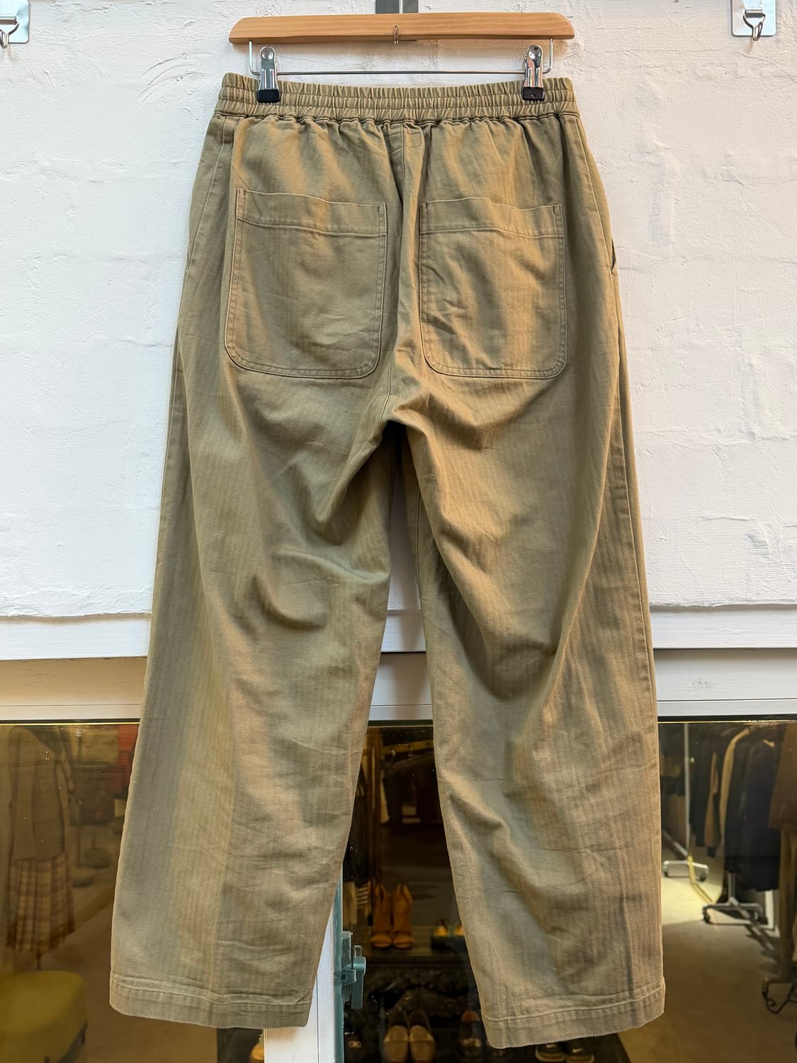 Have a good day 베이지 스트라이프 코튼 밴딩 팬츠 1 상품이미지7