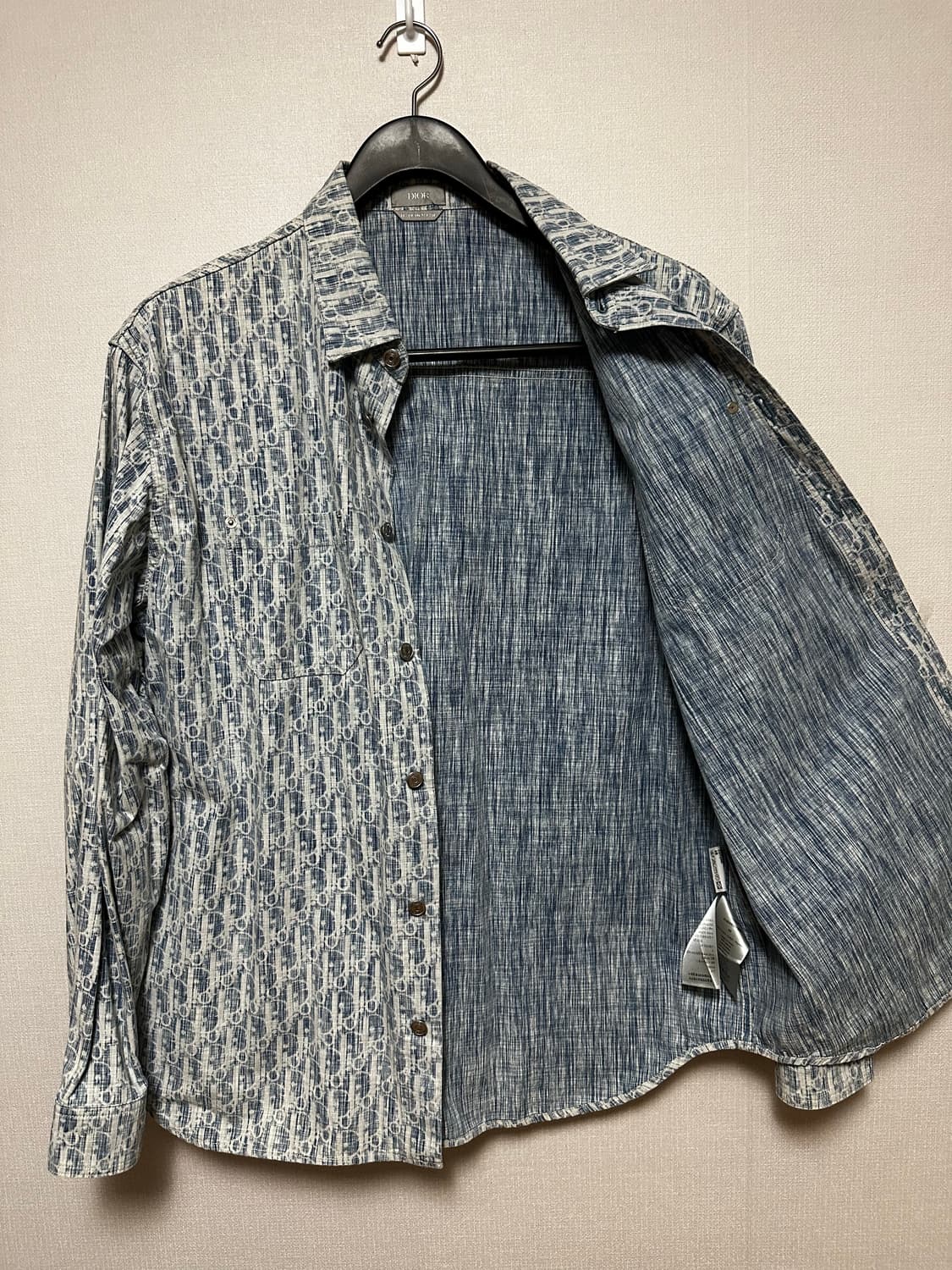 디올 오블리크 카스리 코튼 데님 오버셔츠 43사이즈( 새상품급 ) 상품이미지4