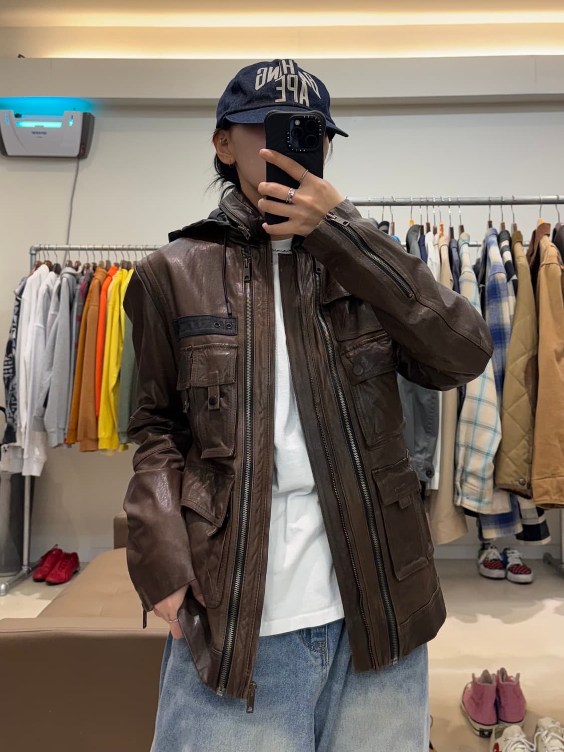 솔리드 옴므 멀티 포켓 레더자켓 상품이미지5