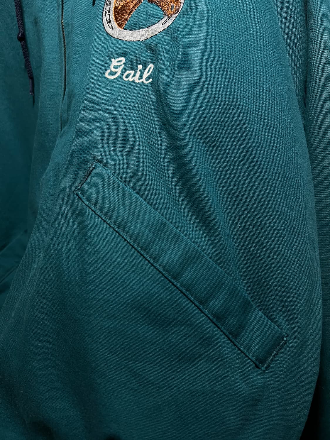 [M]90's Dunbrooke Made in USA 그린 후드 워크자켓 상품이미지4