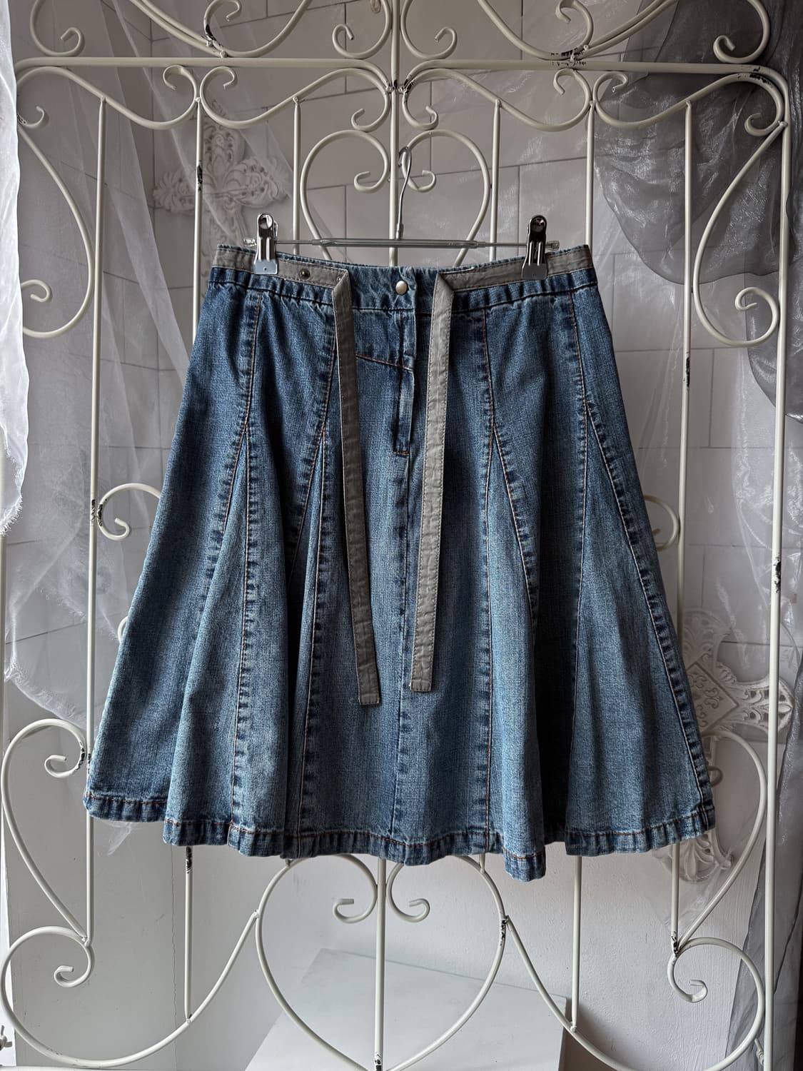 Denim Pleated Skirt 0371 상품이미지1