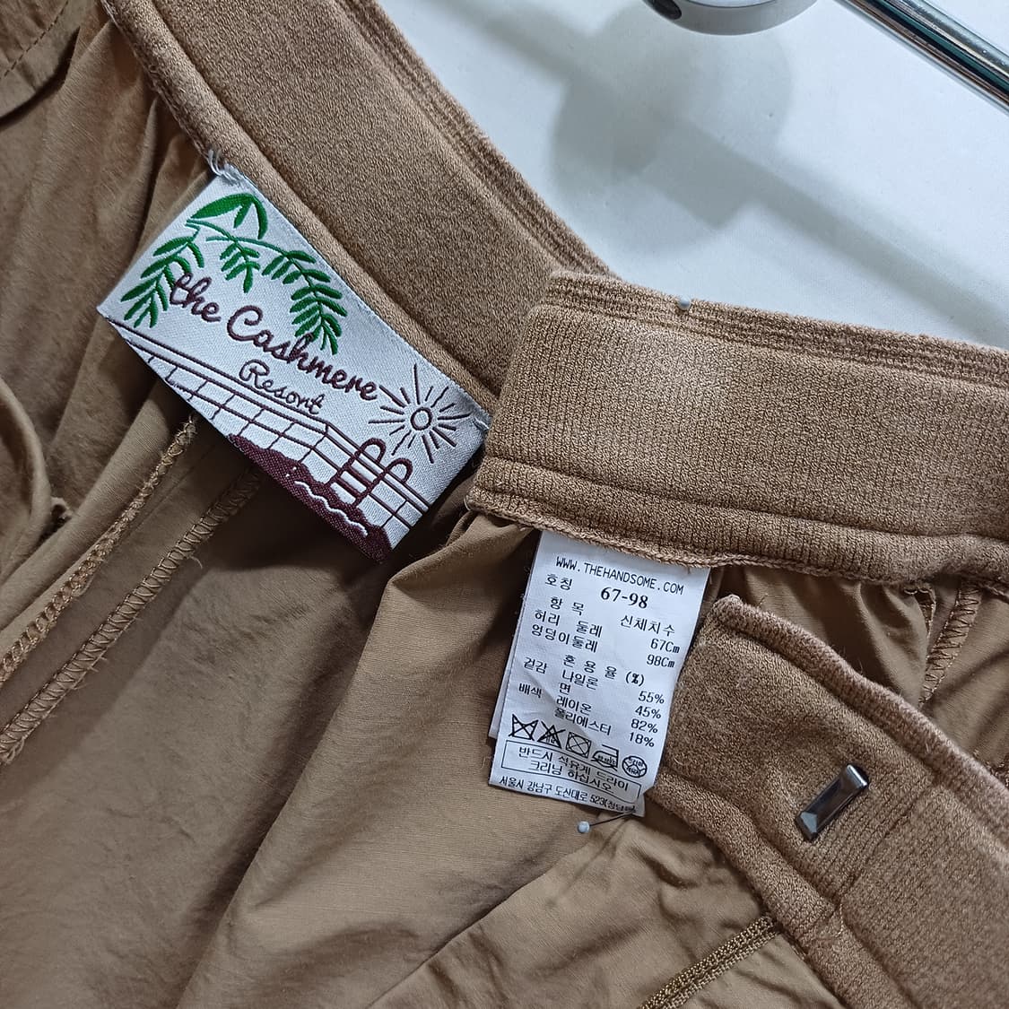 한섬 더캐시미어 밴딩 반바지 여성 M ~ 66반 얇고편함 카멜 사랑봉봉 상품이미지3