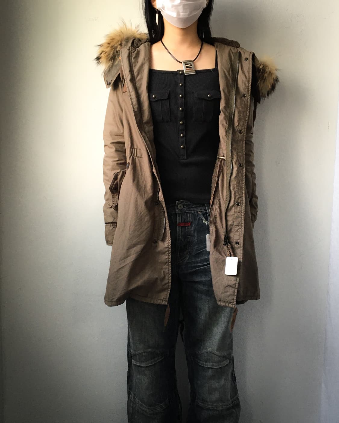 goa raccoon Fur hood filed jacket 상품이미지5