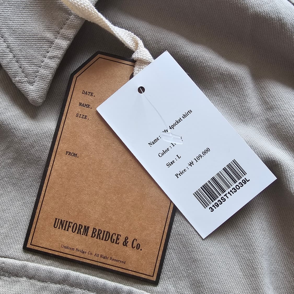 예약.L 100 새제품) 유니폼브릿지 4포켓 셔츠 자켓 셔켓 간절기 남자 상품이미지5