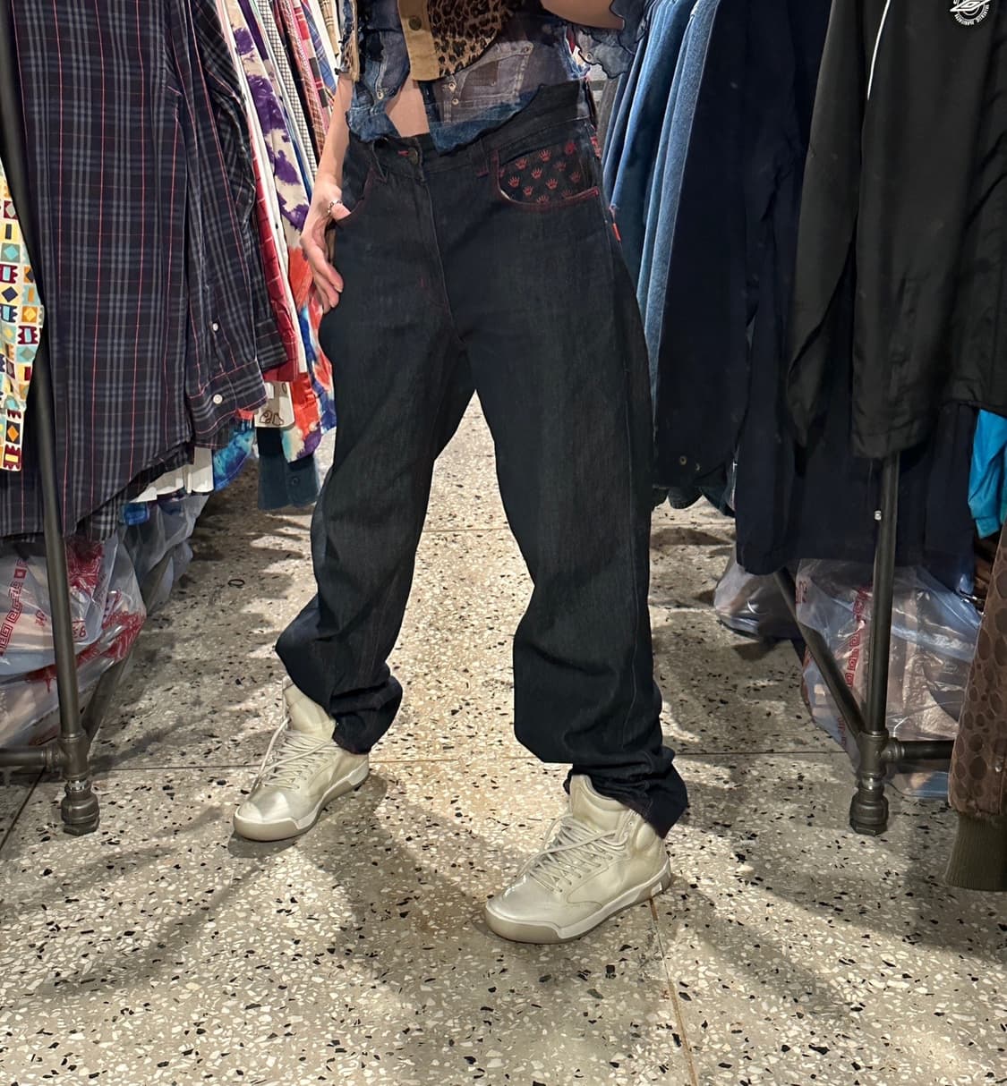 옥토퍼스 아미 프린팅 와이드 데님 상품이미지6