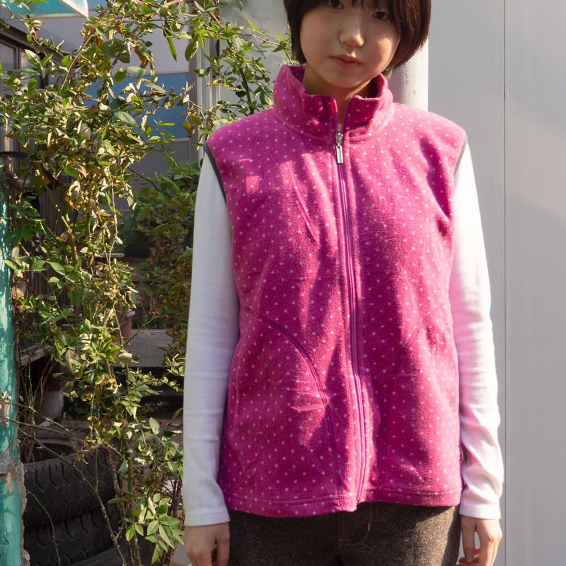 [DUNLOP] 베리 도트 보아 집업 베스트 상품이미지1