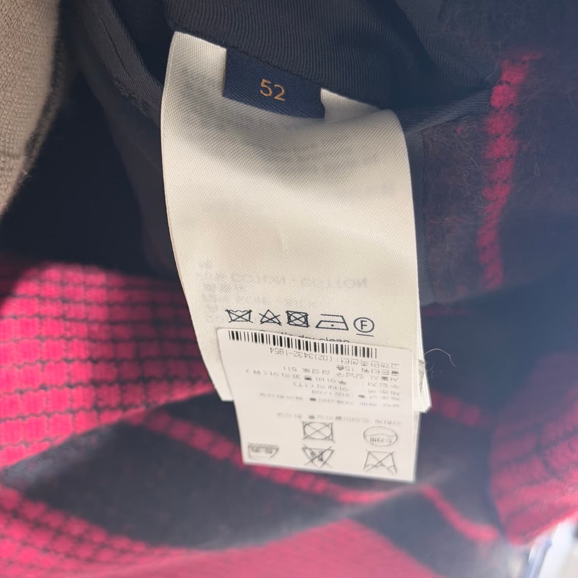 (A+/52) / 루이비통 타탄 체크 오버 코트 자켓 레드 상품이미지5