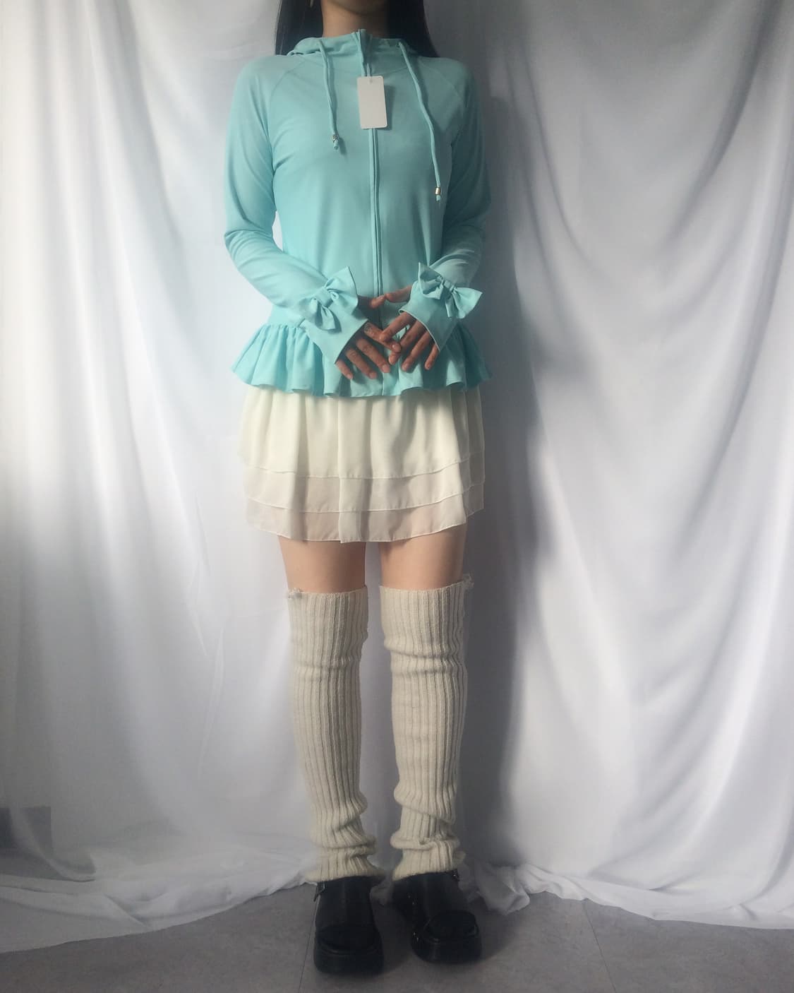 Frill hood zip up 상품이미지1