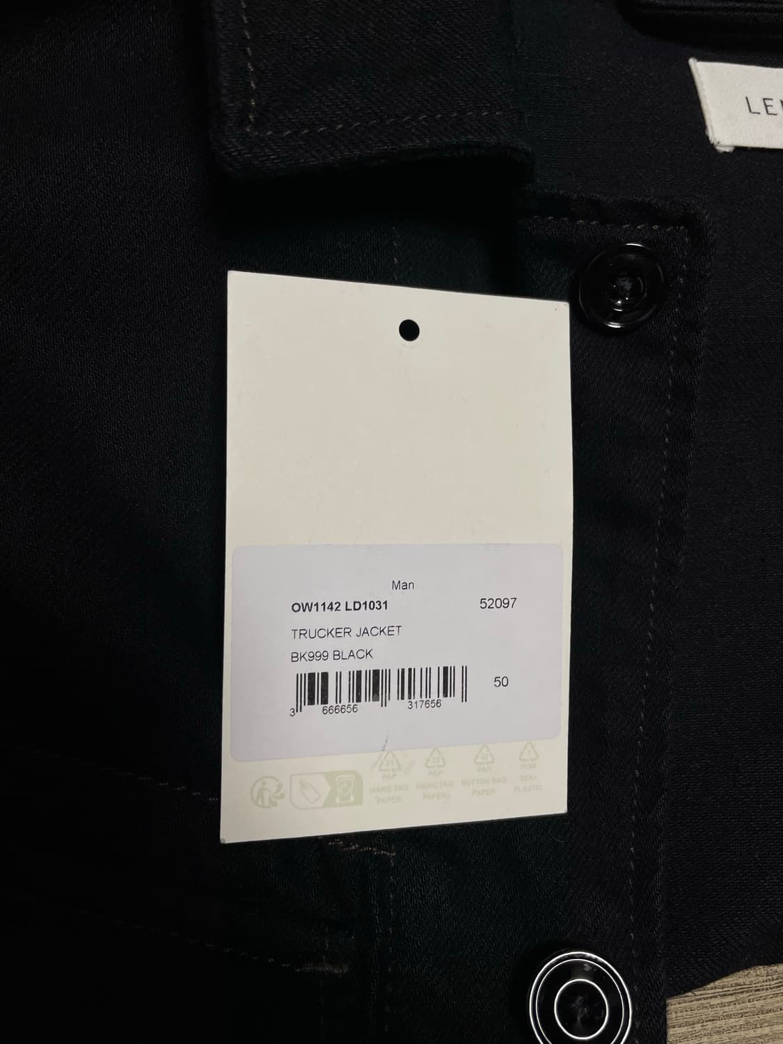 르메르 헤비 데님 트러커 자켓 블랙 (50) 상품이미지7