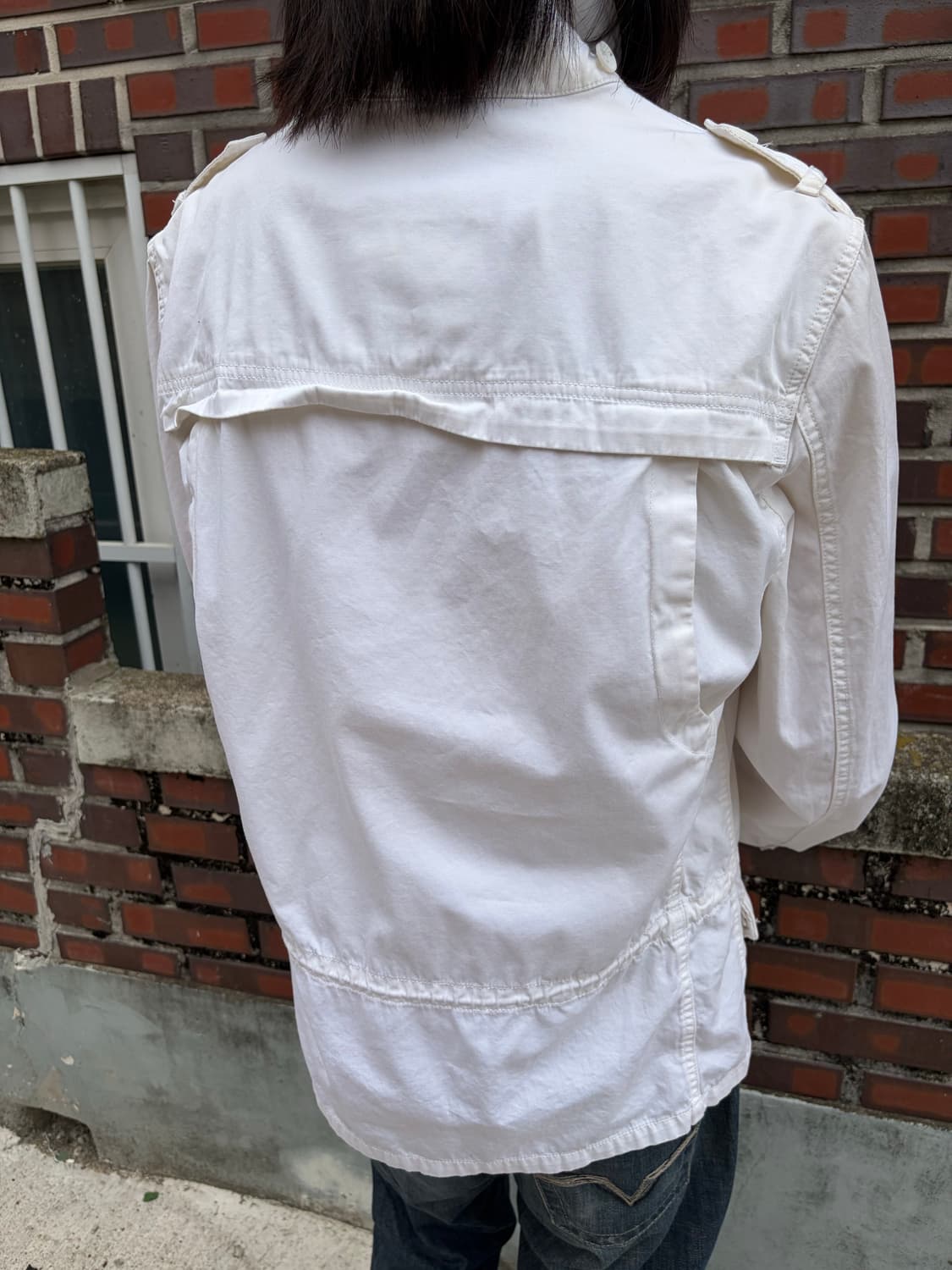 PURE MARU 화이트 밀리터리 필드 자켓 L 상품이미지5