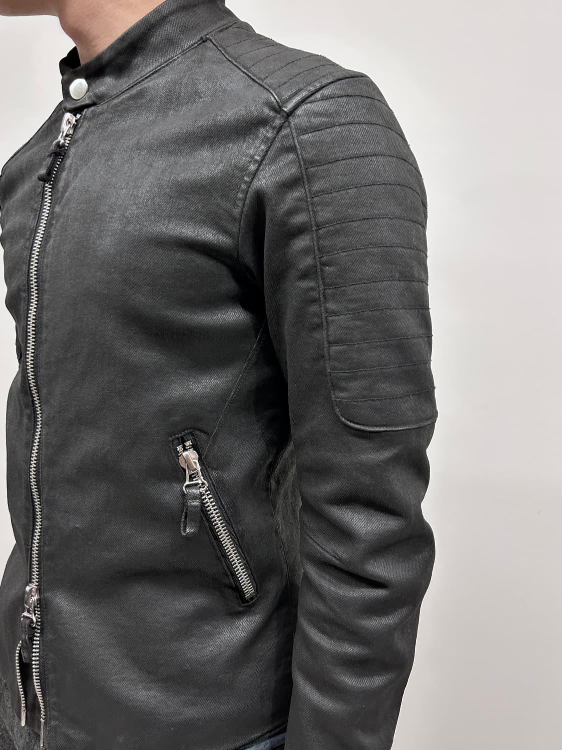 아르마니 코팅 코튼 바이커 자켓 상품이미지3