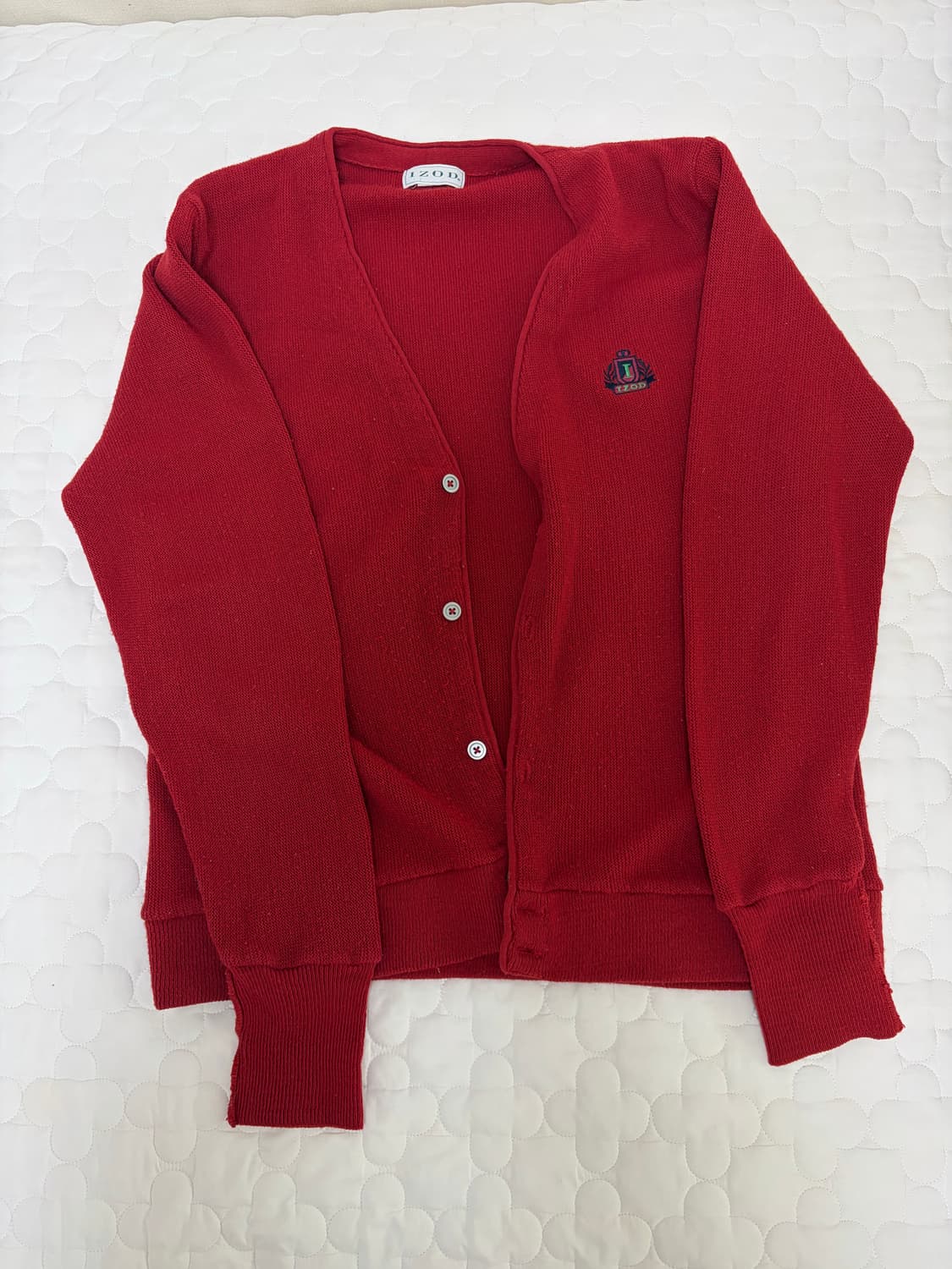 90s IZOD 레드 브이넥 니트 가디건 상품이미지3