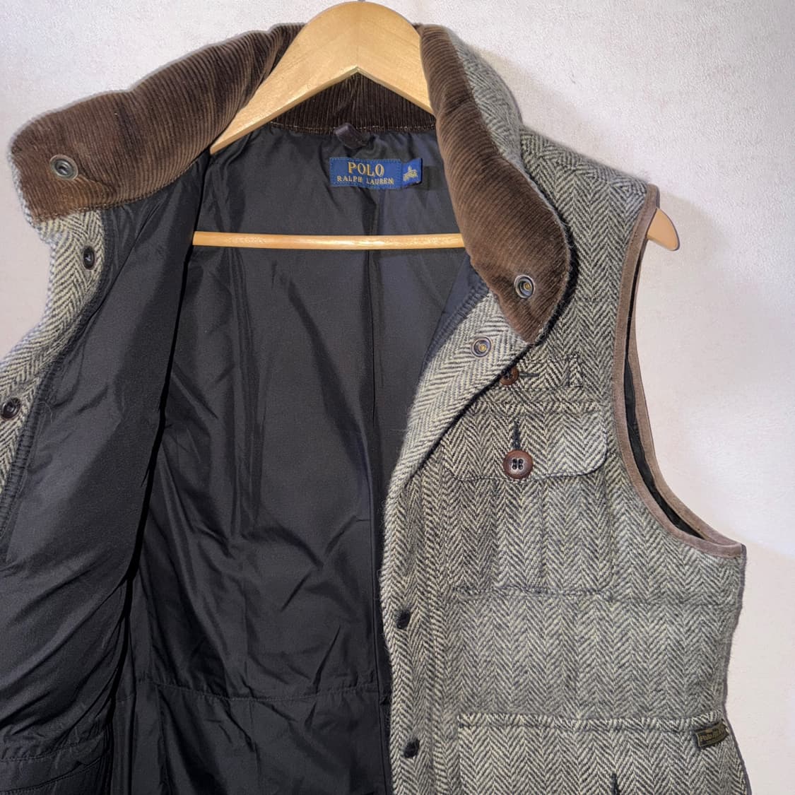 폴로 랄프로렌 헤링본 울 패딩 베스트 M (남성 100정도) 상품이미지8