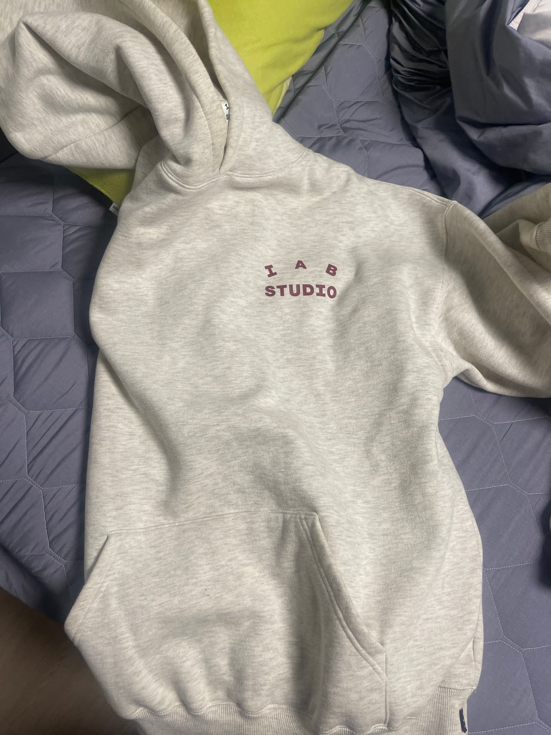 아이앱 스튜디오 후드티 오트밀 버건디 상품이미지3