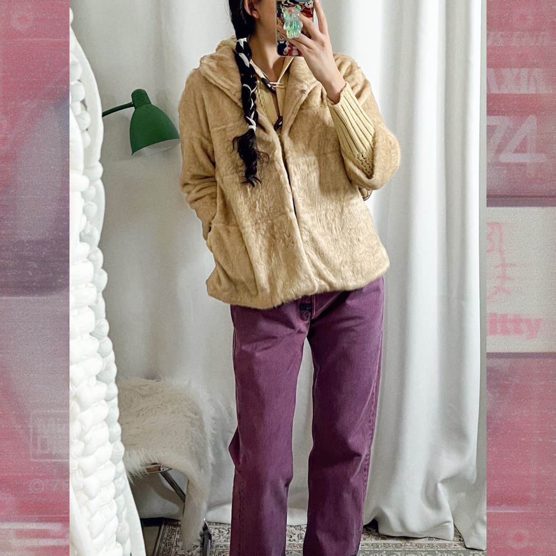 베이지 페이크퍼 자켓 상품이미지4